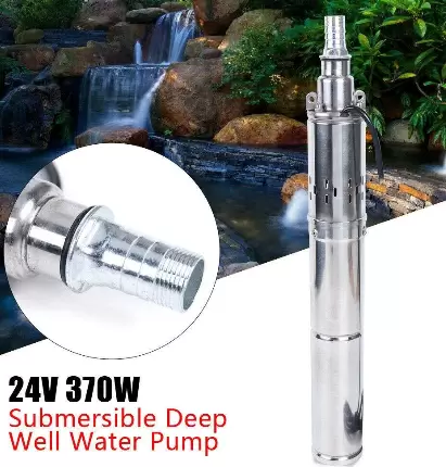 Solární vodní čerpadlo DC 24V 370W ponorné čerpadlo z nerezové oceli 2m³/H MAX 65m ponorné solární hlubinné vrtu