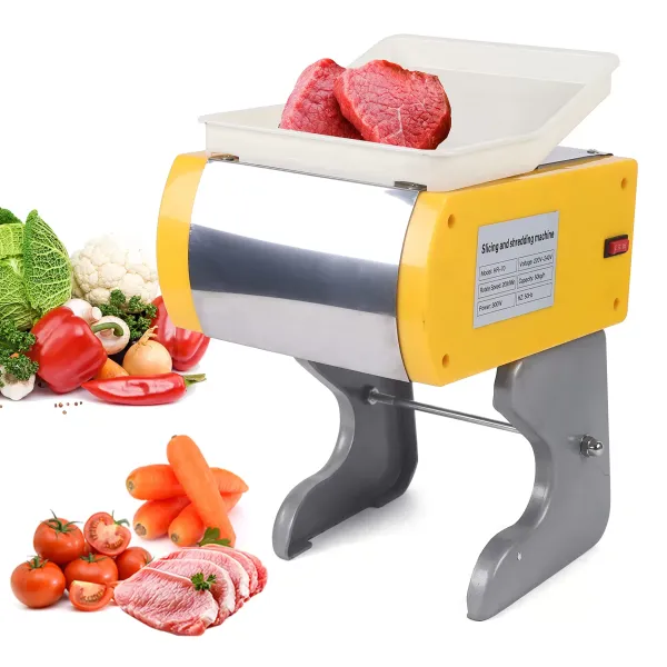 300 W univerzální kráječ - 50 kg/h elektrický kráječ - na zeleninu a plátky masa 300 W univerzální kráječ - 50 kg/h elektrický kráječ - na zeleninu a plátky masa
