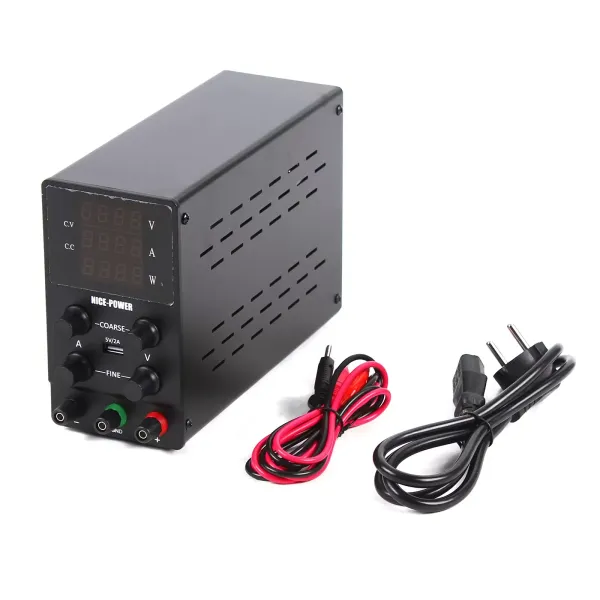 Nastavitelný DC laboratorní zdroj se 4místným LED displejem 0-30V 0-10A Stabilizační laboratorní zdroj