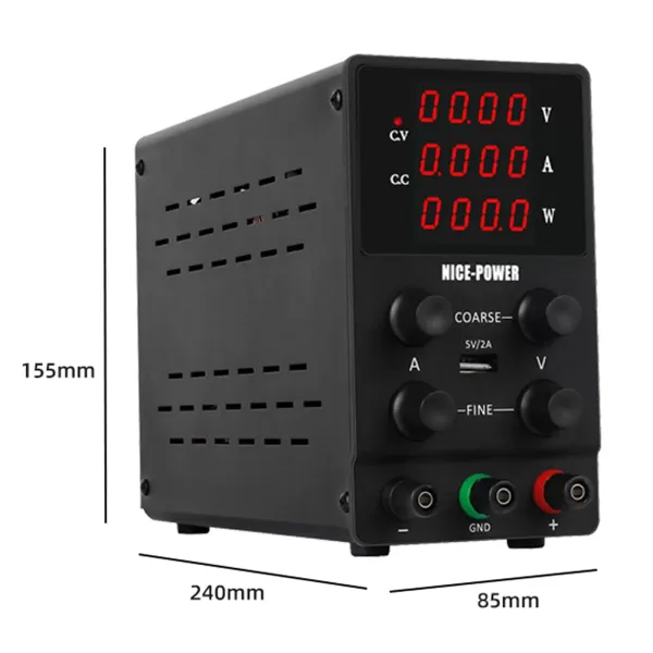 Nastavitelný DC laboratorní zdroj se 4místným LED displejem 0-30V 0-10A Stabilizační laboratorní zdroj