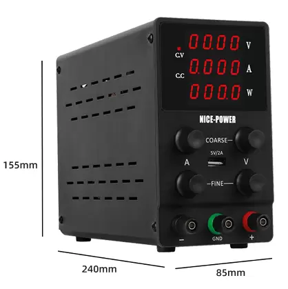 Nastavitelný DC laboratorní zdroj se 4místným LED displejem 0-30V 0-10A Stabilizační laboratorní zdroj
