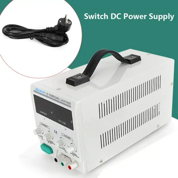 Nastavitelný laboratorní napájecí zdroj, 0-30V / 0-10A DC napájecí transformátor, stabilizovaný digitální displej, 220V ampérmetr