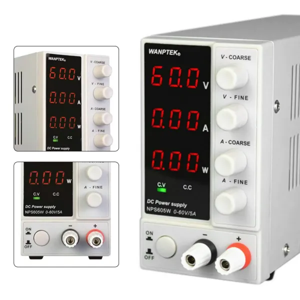 NPS605W DC napájecí zdroj Nastavitelný digitální 220V 0-60V 0-5A Laboratorní napájecí zdroj s regulací výkonu s LED displejem Spínané napájecí zdroje pro měřicí přístroj
