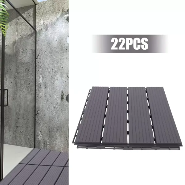 Sada 22 ks dlaždic zahradní, terasa, balkón, klikací, s drenáží, na zahradu, terasu, balkon, sada 11 ks na 1 m², 30 x 30 cm, šedý čtverec Sada 22 ks dlaždic zahradní, terasa, balkón, klikací, s drenáží, na zahradu, terasu, balkon, sada 11 ks na 1 m², 30 x 30 cm, šedý čtverec
