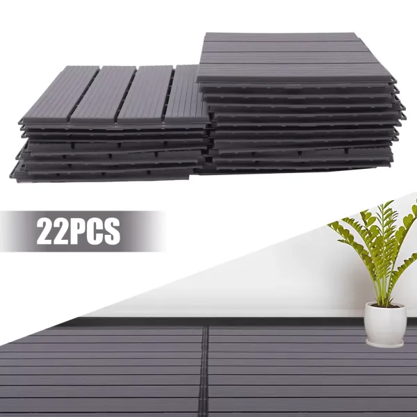Sada 22 ks dlaždic zahradní, terasa, balkón, klikací, s drenáží, na zahradu, terasu, balkon, sada 11 ks na 1 m², 30 x 30 cm, šedý čtverec Sada 22 ks dlaždic zahradní, terasa, balkón, klikací, s drenáží, na zahradu, terasu, balkon, sada 11 ks na 1 m², 30 x 30 cm, šedý čtverec