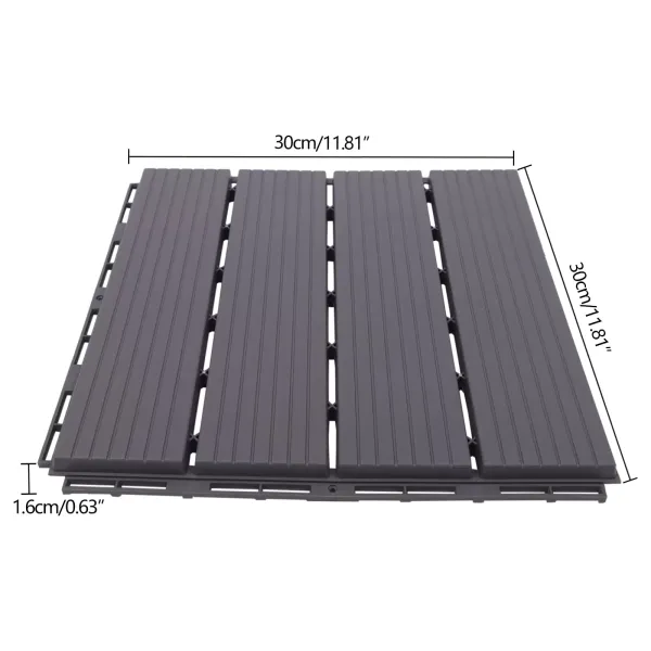 Sada 22 ks dlaždic zahradní, terasa, balkón, klikací, s drenáží, na zahradu, terasu, balkon, sada 11 ks na 1 m², 30 x 30 cm, šedý čtverec