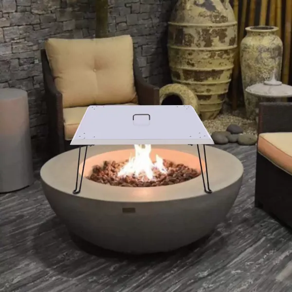 Kryt ohniště 30" x 30" x 13" z nerezové oceli 1,5 mm silné víko se skládacími nohami a rukojetí