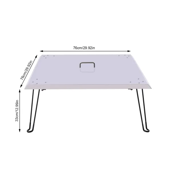 Kryt ohniště 30" x 30" x 13" z nerezové oceli 1,5 mm silné víko se skládacími nohami a rukojetí Kryt ohniště 30" x 30" x 13" z nerezové oceli 1,5 mm silné víko se skládacími nohami a rukojetí