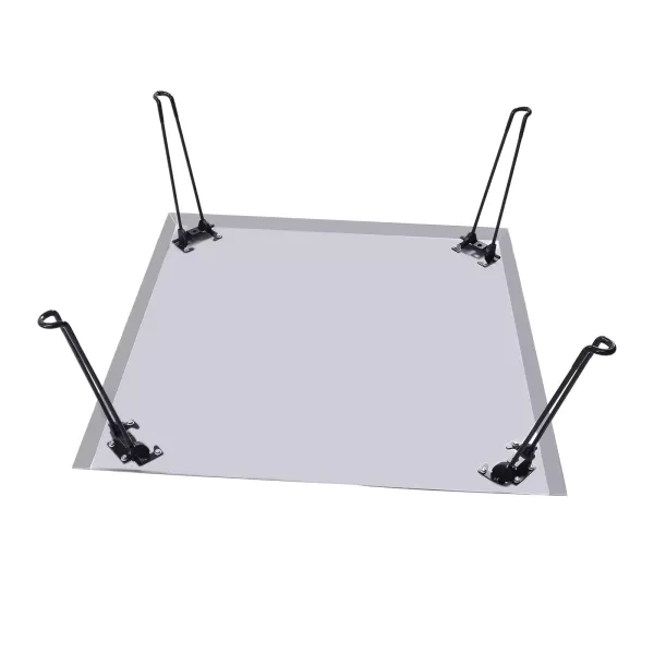 Kryt ohniště 30" x 30" x 13" z nerezové oceli 1,5 mm silné víko se skládacími nohami a rukojetí