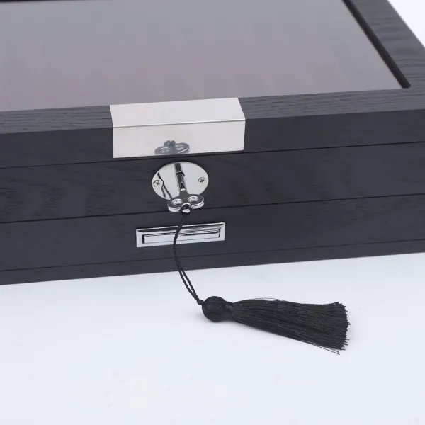 Dřevěné pouzdro na pera - pojme až 23 per - úložný box s okénkem Dřevěné pouzdro na pera - pojme až 23 per - úložný box s okénkem