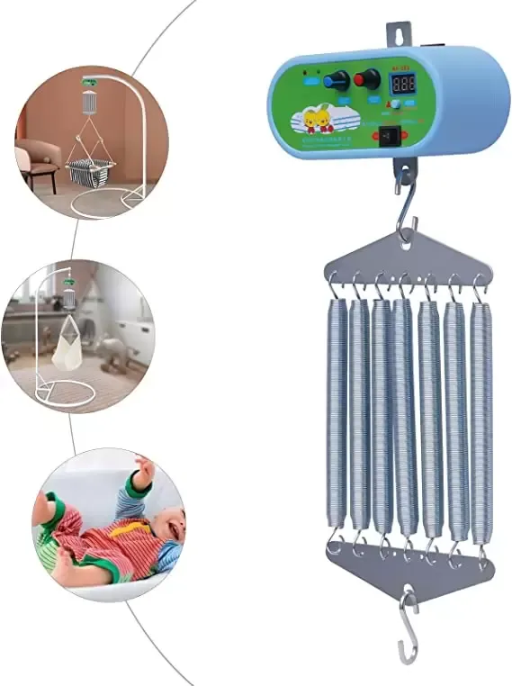 8W elektrická pružinová postel, s časovačem, nastavitelná pružinová kolébka, automatická elektrická houpačka, dětská houpačka, 20 kg