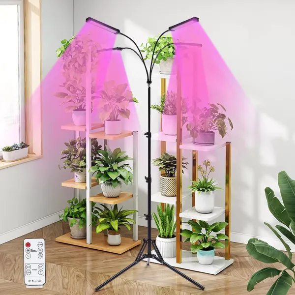 Grow Light se stojanem a klipem, 420 LED pro pokojové rostliny, 10 stmívatelných úrovní, 3 časovače