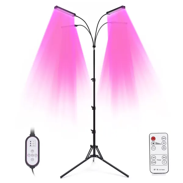 Grow Light se stojanem a klipem, 420 LED pro pokojové rostliny, 10 stmívatelných úrovní, 3 časovače