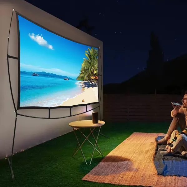 100'' 16:9 4K-HD projekční plátno pro domácí kino s podporou, kompatibilní s HDTV 2214 x 880 x 2160 mm