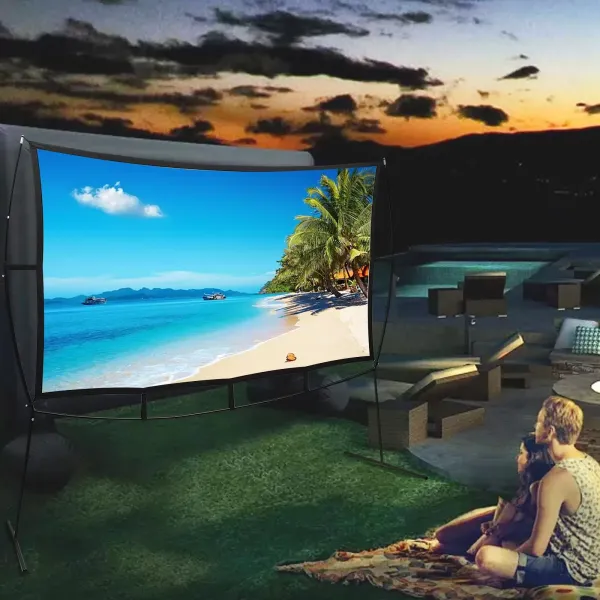 100'' 16:9 4K-HD projekční plátno pro domácí kino s podporou, kompatibilní s HDTV 2214 x 880 x 2160 mm