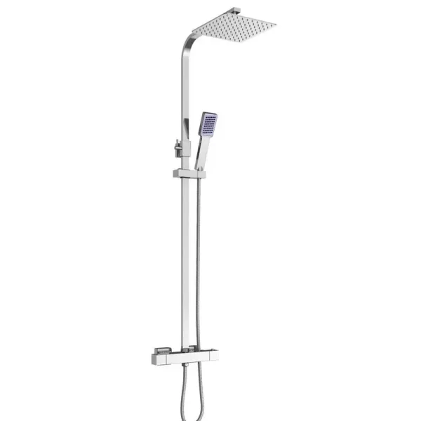 Sprchová souprava se systémem dešťové sprchy, nerezová ocel, s termostatickou sprchovou hlavicí, sprchová hlavice, 30 cm