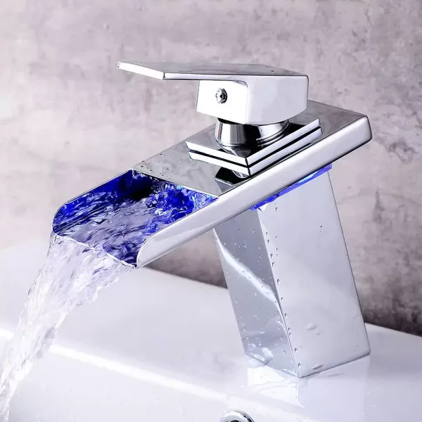 LED RGB Waterfall 3 barevná směšovací baterie pro koupelnu/vanu/kuchyň