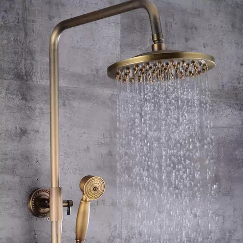 Retro starožitný mosazný sprchový set