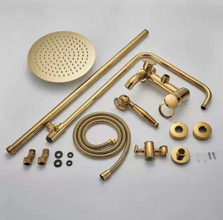 Morden Rain Shower System s výškově nastavitelnou ruční sprchou do koupelny 20 cm Gold