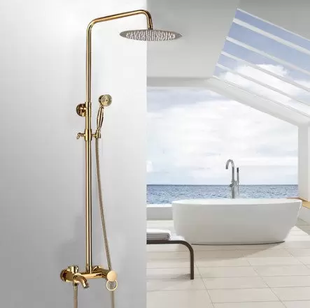 Morden Rain Shower System s výškově nastavitelnou ruční sprchou do koupelny 20 cm Gold