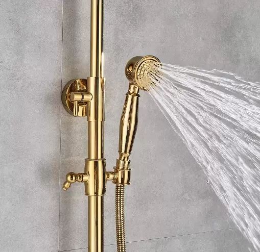 Morden Rain Shower System s výškově nastavitelnou ruční sprchou do koupelny 20 cm Gold