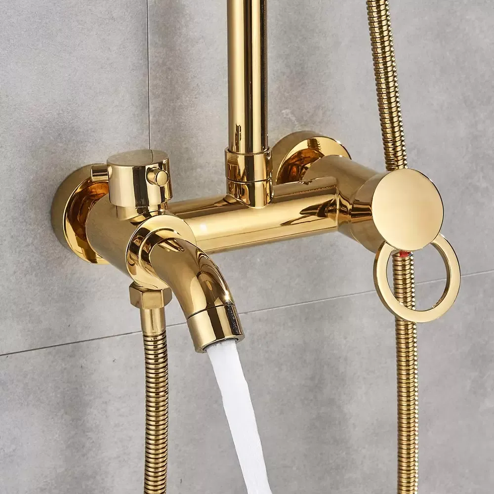 Morden Rain Shower System s výškově nastavitelnou ruční sprchou do koupelny 20 cm Gold