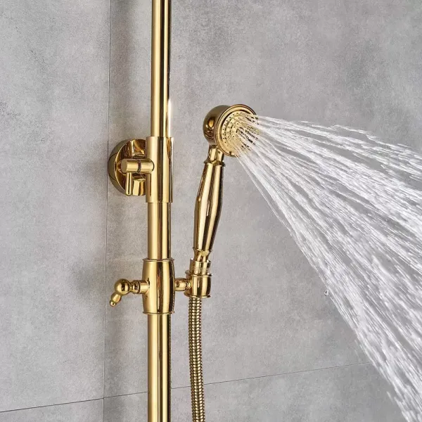 Morden Rain Shower System s výškově nastavitelnou ruční sprchou do koupelny 20 cm Gold Morden Rain Shower System s výškově nastavitelnou ruční sprchou do koupelny 20 cm Gold