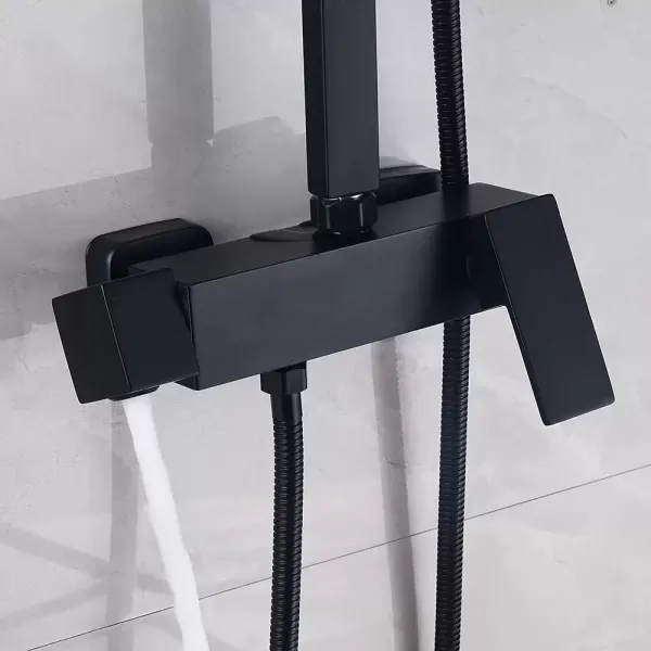 Černý sprchový sloup do koupelny Kompletní sprchový set se sprchovou baterií a ruční sprchou Nastavitelná výška