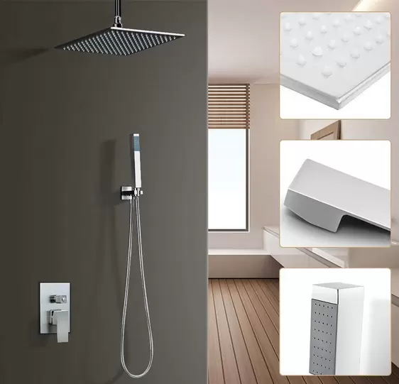 Ruční sprcha 30*30 cm Systém dešťové sprchy LED stropní rozprašovač v závislosti na teplotě vody