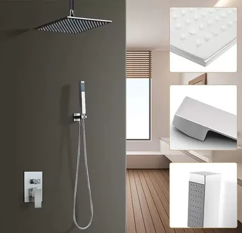 Ruční sprcha 30*30 cm Systém dešťové sprchy LED stropní rozprašovač v závislosti na teplotě vody