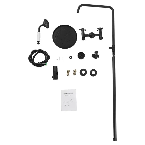 Retro černý sprchový set se sprchovou hlavicí pro koupelnovou vanovou baterii Černý sprchový systém s kulatou dešťovou sprchovou hlavicí Retro černý sprchový set se sprchovou hlavicí pro koupelnovou vanovou baterii Černý sprchový systém s kulatou dešťovou sprchovou hlavicí