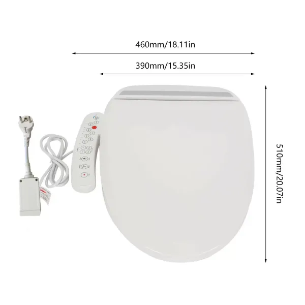 Prémiové záchodové sedátko – bílé – antibakteriální – elektrické vyhřívané sedátko – dvojité trysky Hygienické mytí