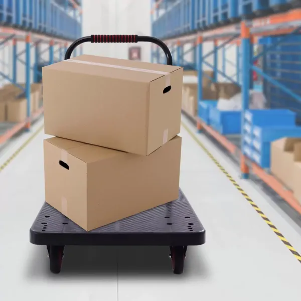 400 kg skládací plošinový transportní vozík s otočnými kolečky Tichý vůz (s brzdami)