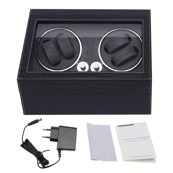 Krabice 4+6 hodinek Automatický natahovač hodinek z PU pro hodinářskou sběratelskou dárkovou vitrínu Krabice 4+6 hodinek Automatický natahovač hodinek z PU pro hodinářskou sběratelskou dárkovou vitrínu