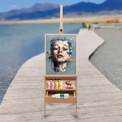 Dřevěný studiový stojan ve tvaru H s krabicí