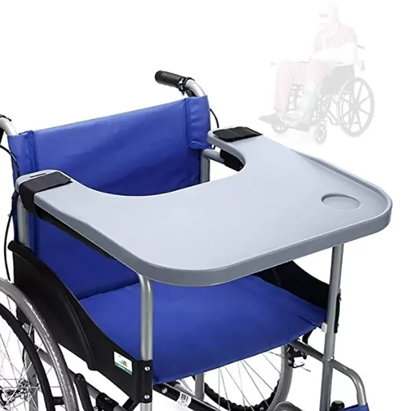 ABS podnos pro invalidní vozík se 2 držáky na poháry pro osoby se zdravotním postižením