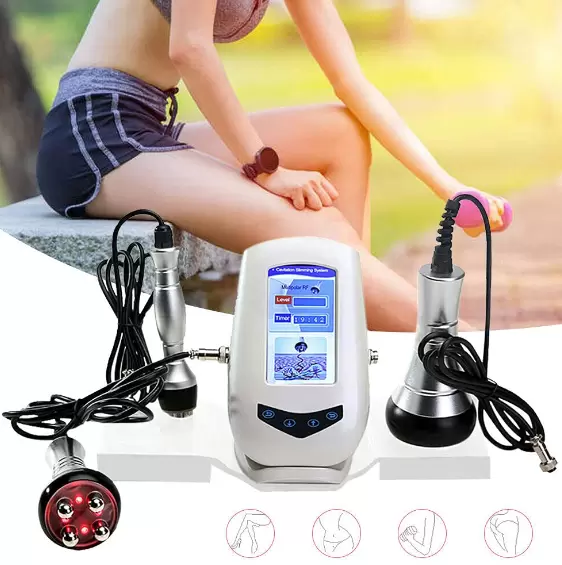 Mini zeštíhlující stroj 3 v 1 vakuum ultrazvukové kavitace RF zeštíhlovací stroj zeštíhlující stroj na celulitidu Zpevnění pokožky Hubnutí se 3 kosmetickými hlavami 220V