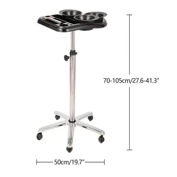 Kadeřnický vozík 70-105 cm 360° výškově nastavitelný multifunkční ABS ocel kadeřnický vozík černý protiskluzový výkon Dobrý pomocník pro kadeřníka Kadeřnický vozík 70-105 cm 360° výškově nastavitelný multifunkční ABS ocel kadeřnický vozík černý protiskluzový výkon Dobrý pomocník pro kadeřníka