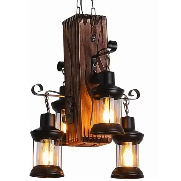 Retro Industrial Loft Bar Závěsná lampa 4 světla Dekorativní Vintage lustr do obývacího pokoje