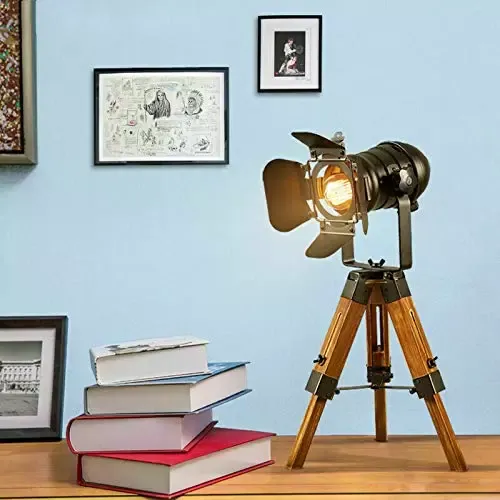 Vintage nastavitelná stolní lampa do kina Retro styl Stativ Bodové svítidlo Stojací lampa E27 Bodová světla Světlomety Dřevěná stojací lampa Rekvizity kina do obývacího pokoje Ložnice
