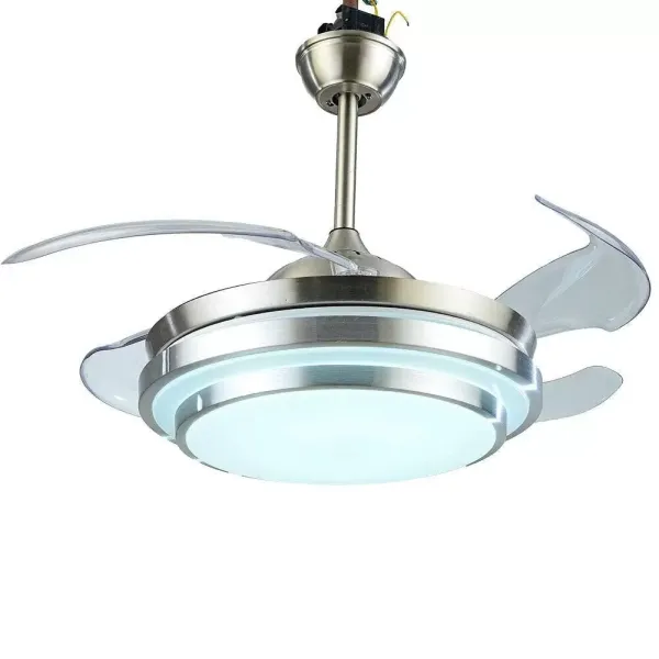 42" stropní ventilátor s osvětlením a dálkovým ovládáním 42" křišťálový stropní ventilátor, světelný lustr, zatahovací lopatka s dálkovým ovládáním 36W