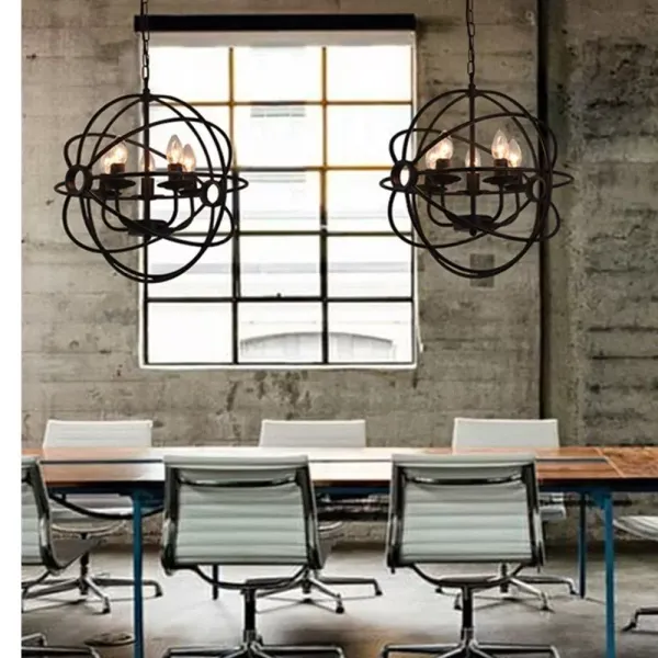 Průmyslové retro lustrové stropní světlo Loft LED dekorativní lampa Lucerna lustr stropní světlo E27 Nastavitelná výška základny