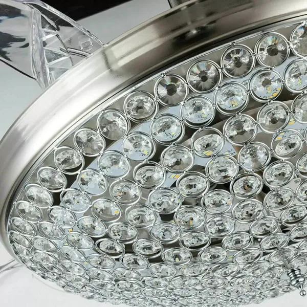 Luxusní křišťálový stropní ventilátor s osvětlením, ventilační lampou, nízkou hlučností, 40W moderní lustr s dálkovým ovládáním Luxusní křišťálový stropní ventilátor s osvětlením, ventilační lampou, nízkou hlučností, 40W moderní lustr s dálkovým ovládáním