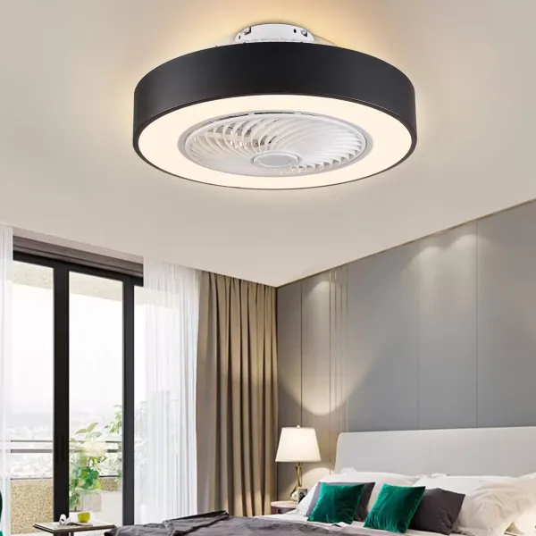 LED stropní ventilátor se světlem a dálkovým ovládáním, 22palcový, stmívatelná rychlost větru a teplota barev