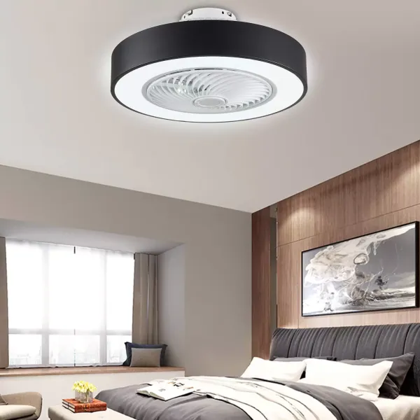 LED stropní ventilátor se světlem a dálkovým ovládáním, 22palcový, stmívatelná rychlost větru a teplota barev
