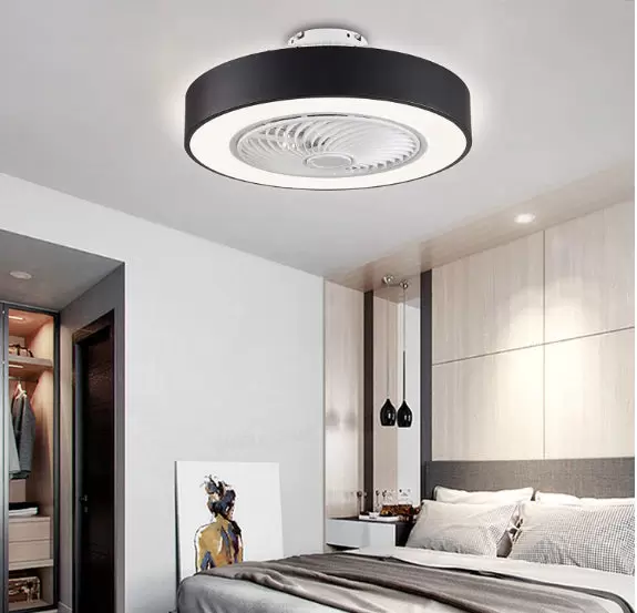 LED stropní ventilátor se světlem a dálkovým ovládáním, 22palcový, stmívatelná rychlost větru a teplota barev