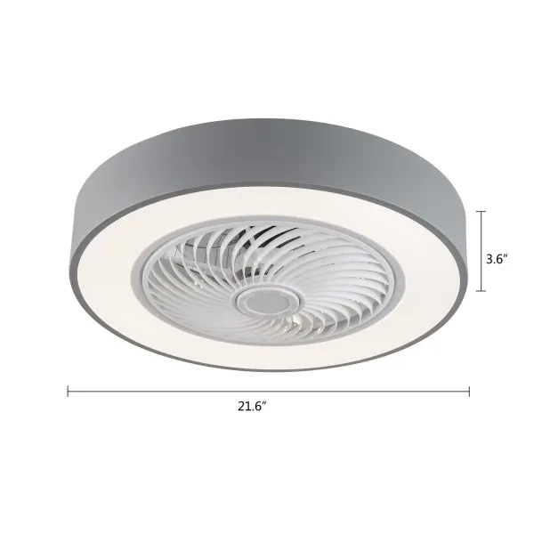 LED stropní ventilátor dvě barvy stmívatelné pomocí dálkového ovládání Dětské ložnice Kancelářské osvětlení Stropní lampa (šedá) Stmívání šedé barvy Evropské nařízení