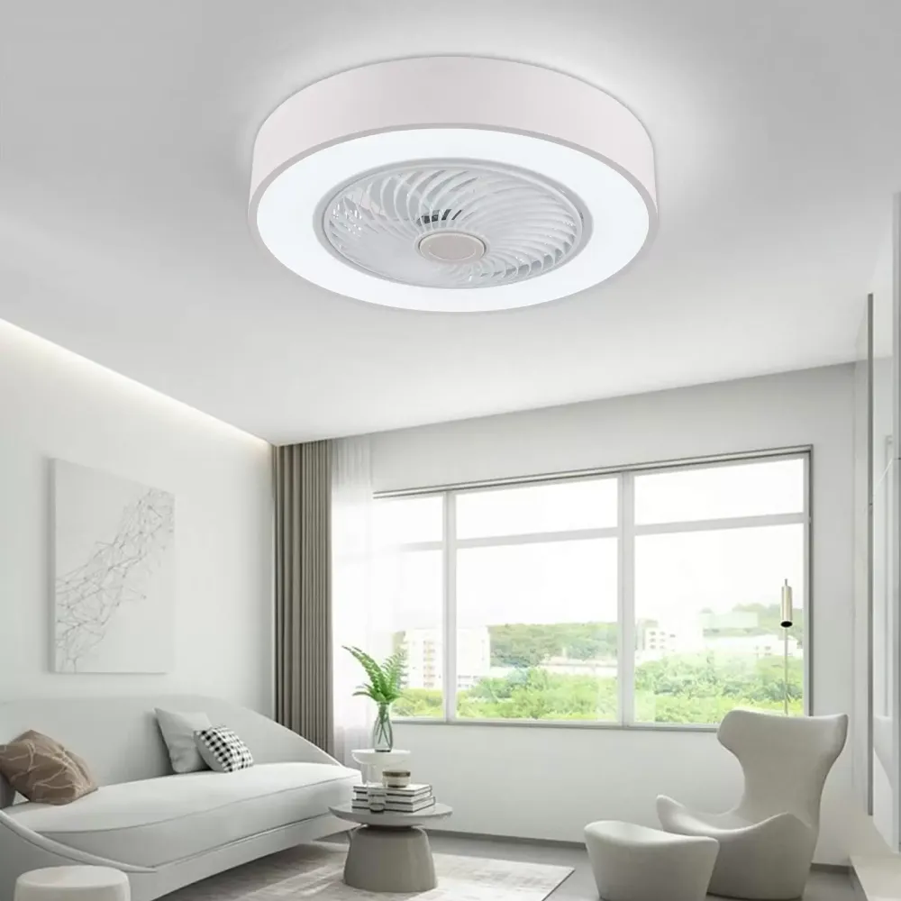 23palcové kulaté stropní svítidlo s ventilátorem s dálkovým ovládáním 48W pro ložnici, obývací pokoj, jídelnu