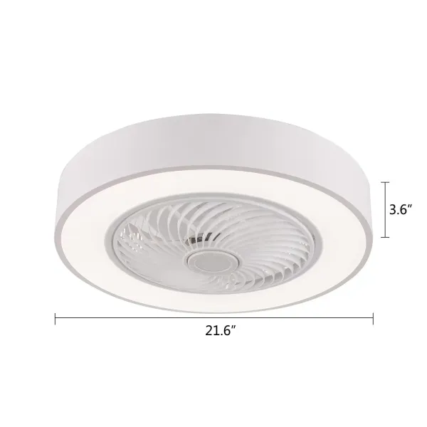 23palcové kulaté stropní svítidlo s ventilátorem s dálkovým ovládáním 48W pro ložnici, obývací pokoj, jídelnu