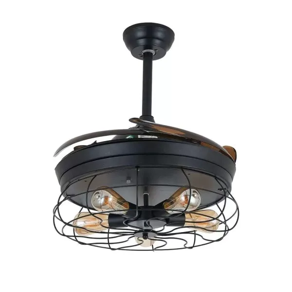 36palcový stropní ventilátor 40W průmyslový ventilátor s LED osvětlením Stropní světlo stmívatelné Moderní stropní svítidlo Světlo stropního ventilátoru Dálkové ovládání Klecový lustr